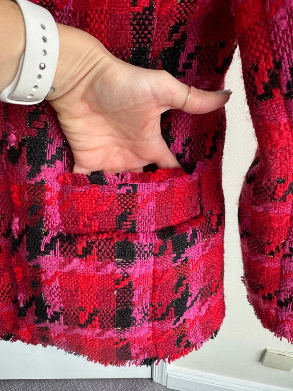 NWT Ann Taylor pink and black tweed dress and Blazer set size 0 petite - Picture 16 of 16